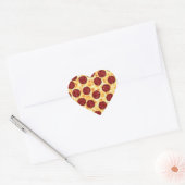 Sticker Cœur Pepperoni Pizza Motif (Enveloppe)