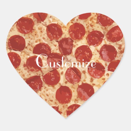 Sticker Cœur Pepperoni Pizza Thunder_Cove (Devant)