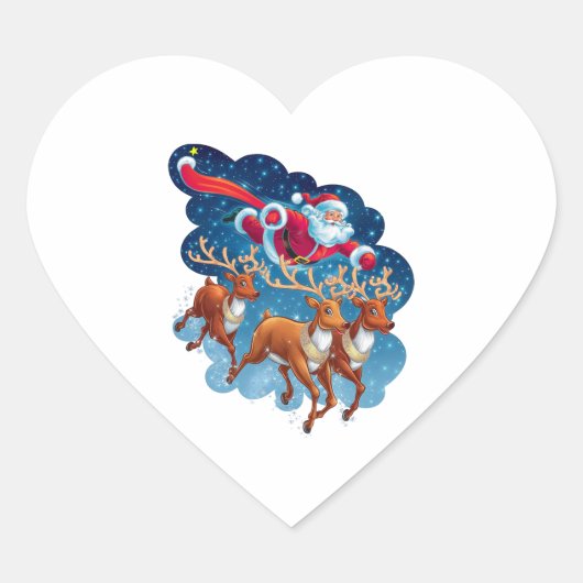 Sticker Cœur Père Noël Sleigh Adventure (Devant)