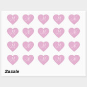 Sticker Cœur Perle rose Votre propre Mariage Monogramme (Feuille)