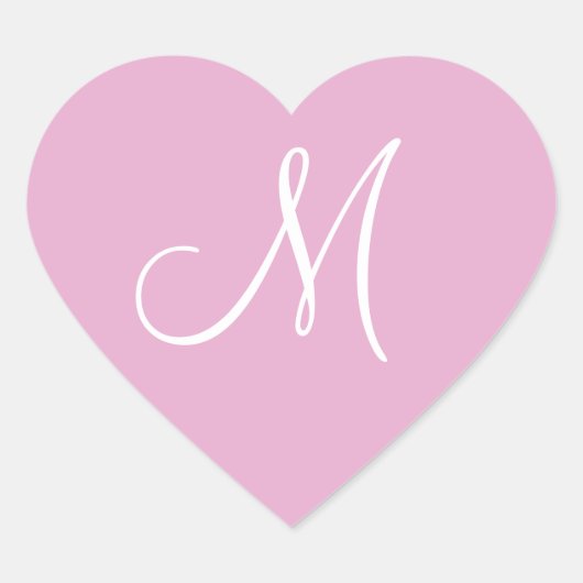 Sticker Cœur Perle rose Votre propre Mariage Monogramme (Devant)