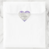 Sticker Cœur Perle violet étincelle d'argent (Sac)
