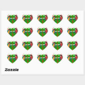 STICKER CŒUR PERROQUETS PIRATES (Feuille)