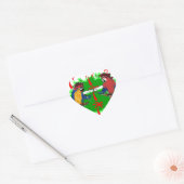 STICKER CŒUR PERROQUETS PIRATES (Enveloppe)