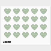 Sticker Cœur Personalized Wedding Lottery Ticket Couple Name (Feuille)