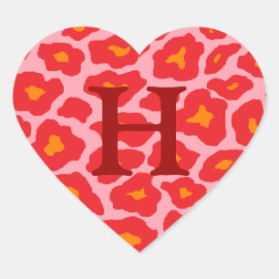 Sticker Cœur Personnalisable Pop Leopard Heart