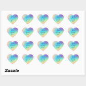 Sticker Cœur Personnalisable Pretty Pastel Rainbow Gradient (Feuille)