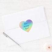 Sticker Cœur Personnalisable Pretty Pastel Rainbow Gradient (Enveloppe)