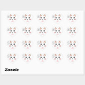 Sticker Cœur Personnalisé Cute Chat Anniversaire Favoriser (Feuille)
