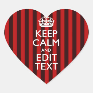 Sticker Cœur Personnalisé gardez le calme votre texte sur les