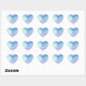 Sticker Cœur Personnaliser Parties scintillant Bleu violet Mari (Feuille)