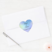Sticker Cœur Personnaliser Parties scintillant Bleu violet Mari (Enveloppe)