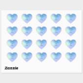 Sticker Cœur Personnaliser Parties scintillant bleu violet Mari (Feuille)