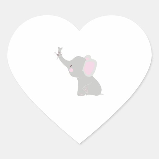 Sticker Cœur Petit éléphant (Devant)