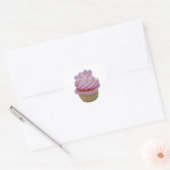 Sticker Cœur Petit gâteau et coeurs roses (Enveloppe)