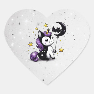 Sticker Cœur Petit Licorne