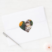 Sticker Cœur Petite fille léopard (Enveloppe)