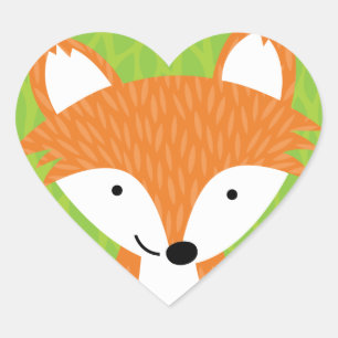 Sticker Cœur Petits amis astucieux de la région boisée Fox