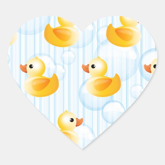 Sticker Cœur Petits canards jaunes (Devant)