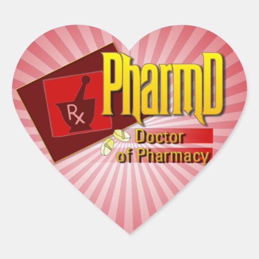 Sticker Cœur PharmD Doctor of Pharmacy (Devant)