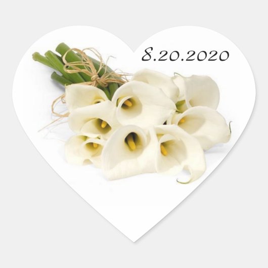 Sticker Cœur Phoques d'enveloppe de Faire-part de mariage Calla (Devant)