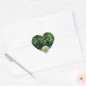 Sticker Cœur Phoques d'enveloppe Mariage à thème Peacock (Enveloppe)