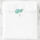 Sticker Cœur Phoques d'enveloppe mariage monogramme / succulent (Sac)
