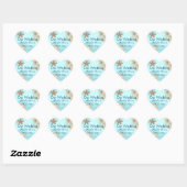Sticker Cœur Phoques fiançailles mariage de tangerine bleue (Feuille)