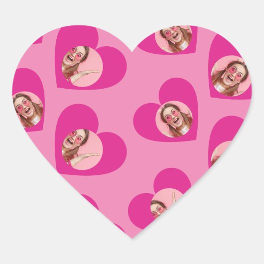 Sticker Cœur Photo Collage Saint Valentin Coeur (Devant)