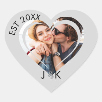 Sticker Cœur Photo de couple amoureux petit ami petite amie Hea