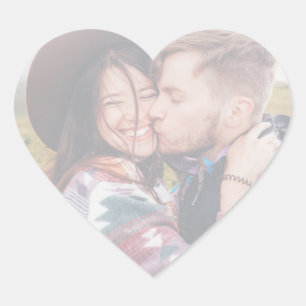 Sticker Cœur Photo défraîchi moderne Couple romantique