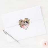 Sticker Cœur Photo Valentine vintage (Enveloppe)