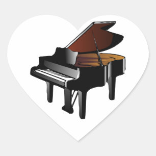 Sticker Cœur Piano à queue