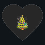 Sticker Cœur Pickball Christmas Tree Père Noël Pickleball X mas<br><div class="desc">Pickball Christmas Tree Père Noël Pickleball X mas</div>