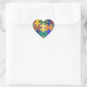 Sticker Cœur pièces de puzzle couleur (Sac)