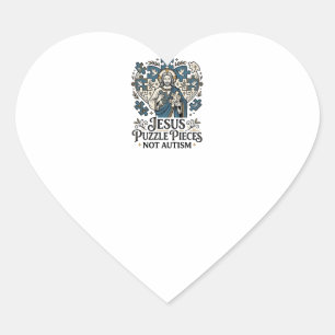 Sticker Cœur Pièces de puzzle Jésus pas autisme Pièces de puzzl