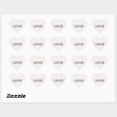 Sticker Cœur Pierre beige Parties scintillant argent amour (Feuille)