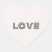 Sticker Cœur Pierre beige Parties scintillant argent amour (Devant)