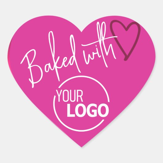 Sticker Cœur Pink Baked with Loemade Baking Logo Modèle (Devant)