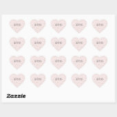 Sticker Cœur Pink Blush Gold Sparkle Confetti Love (Feuille)