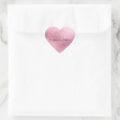 Sticker Cœur Pink Glitzy Sparkle personnalisé (Sac)