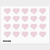 Sticker Cœur Pink Grid Cute Valentine Goose Pattern with Hearts (Feuille)