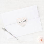 Sticker Cœur Pink Heart Pattern Minimal Serif Always (Enveloppe)