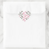 Sticker Cœur Pink Raspberry and Silver Geometric ZigZag (Sac)