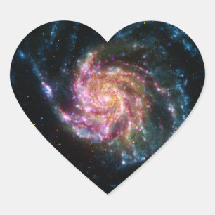 Sticker Cœur Pinwheel Galaxy Espace Spiral