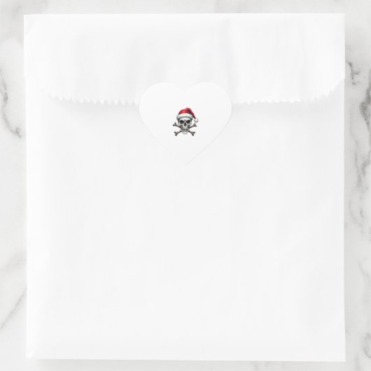 Sticker Cœur Pirate Christmas Skull & Crossbones Santa Hat. Got (Sac)