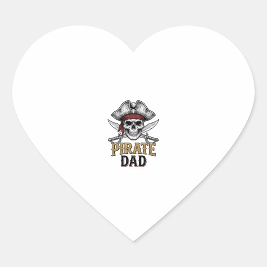 Sticker Cœur Pirate Dad Skull Sword Vintage Engraving Shirt_1 (Devant)