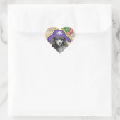 Sticker Cœur Pirate de caniche miniature (Sac)