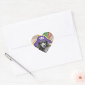 Sticker Cœur Pirate de caniche miniature (Enveloppe)