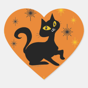 Sticker Cœur Pistache avec étincelles sur orange